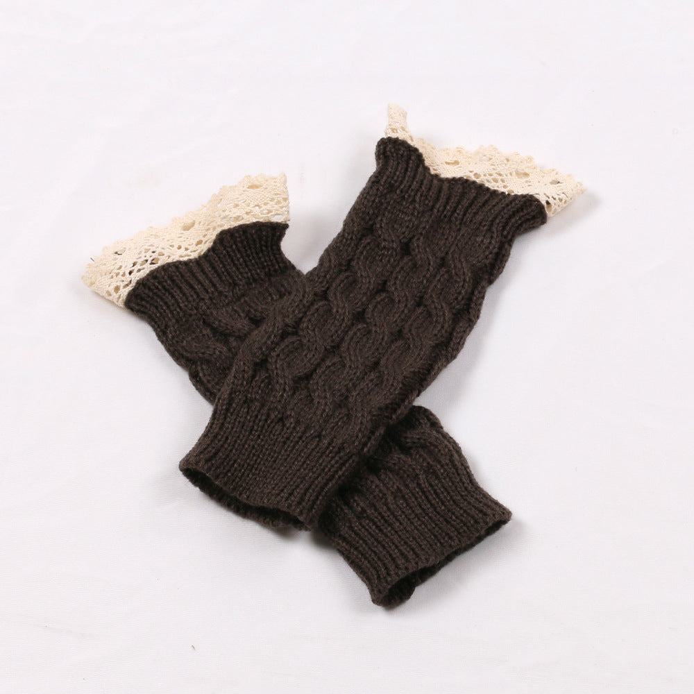 2 Pairs/Set Lovely Finger Less Knitted Gloves for Girl