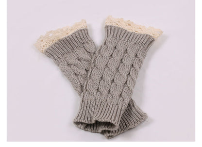 2 Pairs/Set Lovely Finger Less Knitted Gloves for Girl