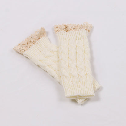 2 Pairs/Set Lovely Finger Less Knitted Gloves for Girl