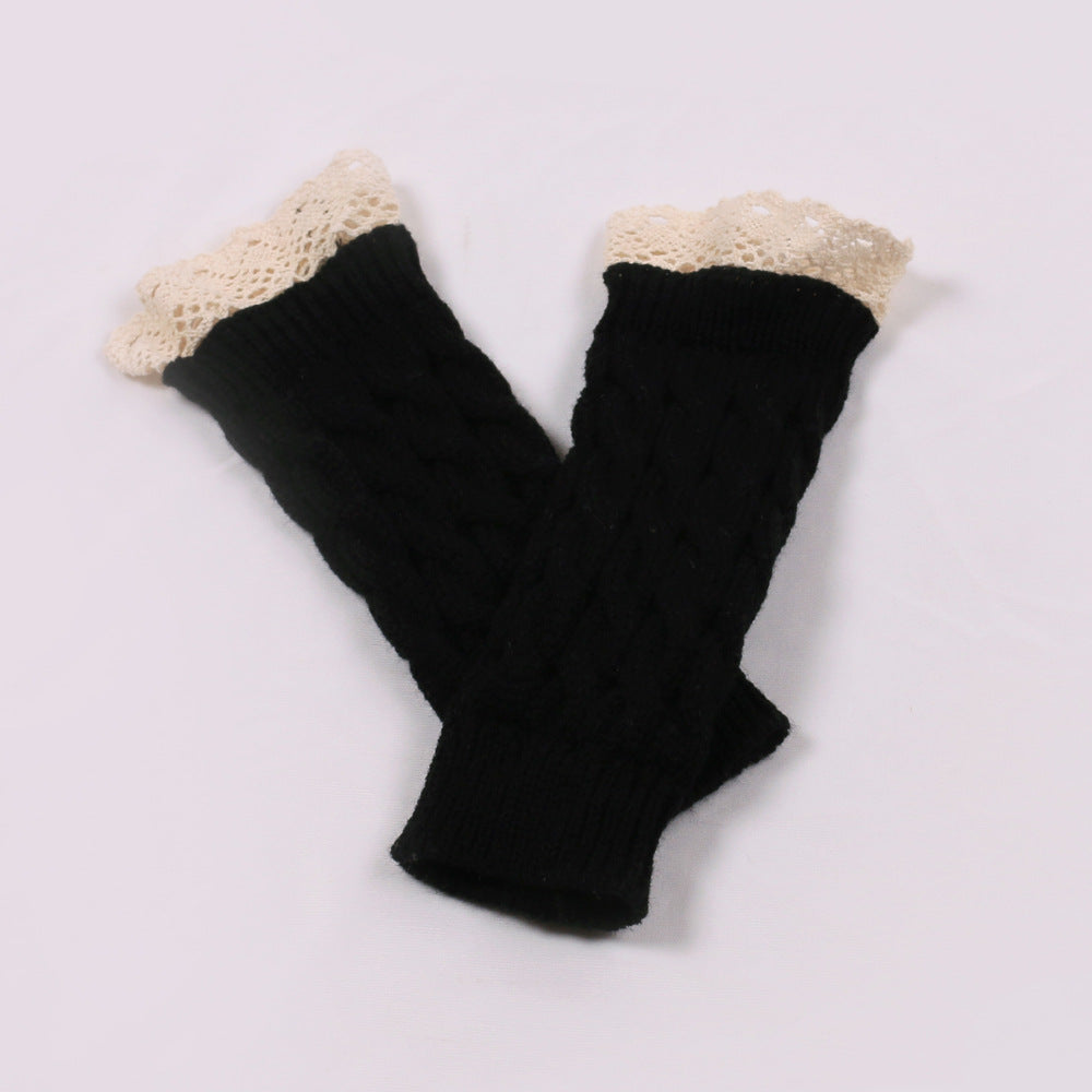 2 Pairs/Set Lovely Finger Less Knitted Gloves for Girl