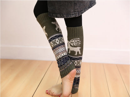 2 Pairs/Set Deer Designs Knitted Socks for Women