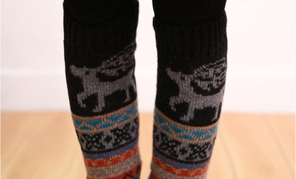 2 Pairs/Set Deer Designs Knitted Socks for Women