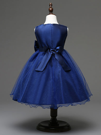 3D Rose Flower Princess Girls Dresses