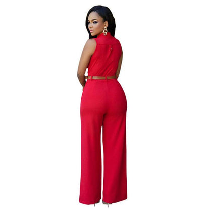 Sexy Pocket Jumsuits with Belt-STYLEGOING