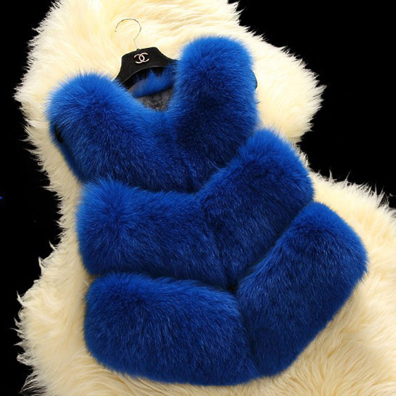 Plus Sizes Artificial Fur Short Vest for Women
