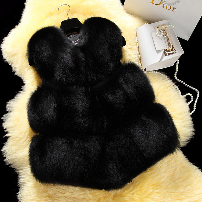 Plus Sizes Artificial Fur Short Vest for Women