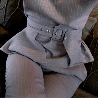 Fashion Ruffled Women Vest & Pants Office Lady Outfits