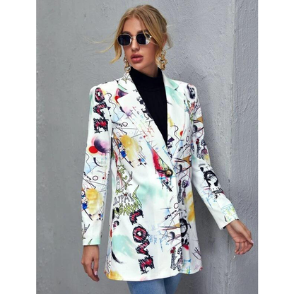 Unfixed Animal/Letter Print Women Blazers-STYLEGOING