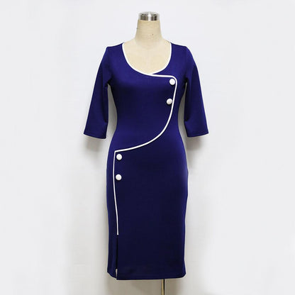 Sexy Women Deep V Neck Split Pencil Dresses-STYLEGOING