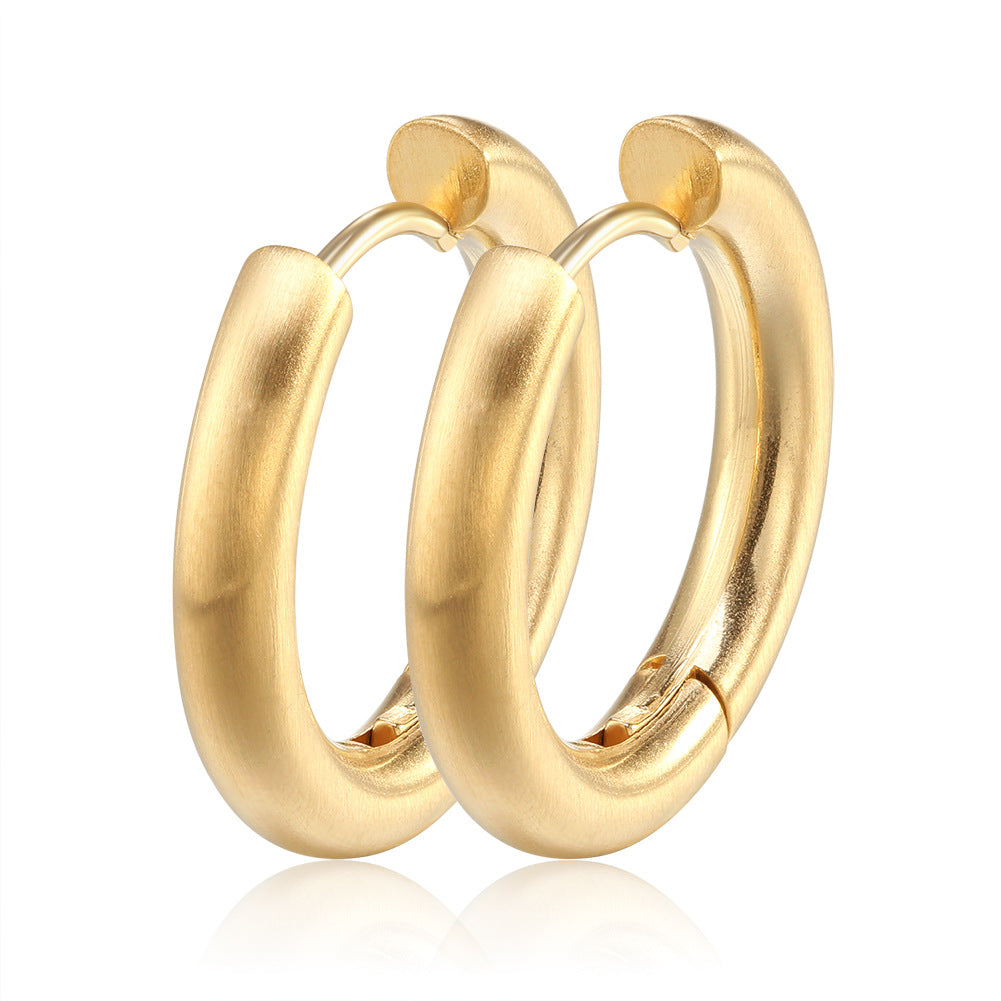 Stainless Steel Round Hook Earrings for Women
