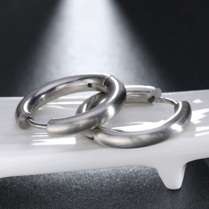 Stainless Steel Round Hook Earrings for Women