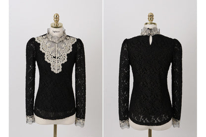 Sexy Women Long Sleeves Lace T Shirts