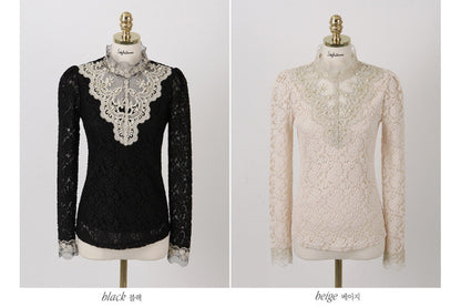 Sexy Women Long Sleeves Lace T Shirts
