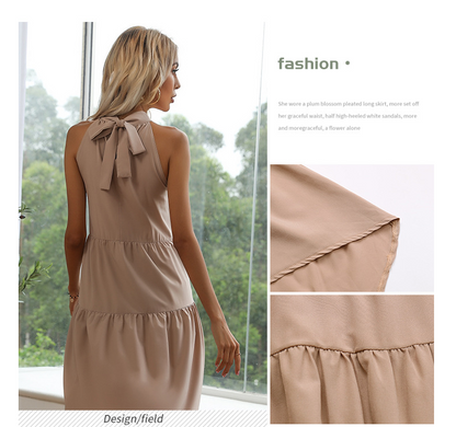 Elegant Halter Asymmetry Women Dresses