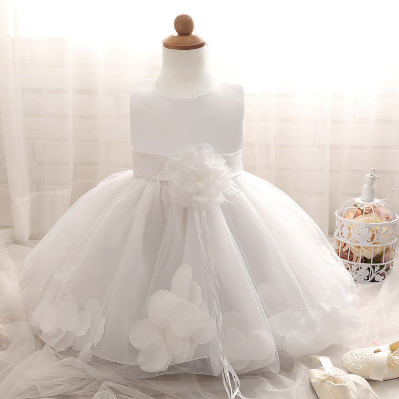 3D Flower Design Girls Princess Ball Gown Dresses