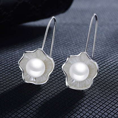 Ethnic Lotus Pearl Design Women Earrings