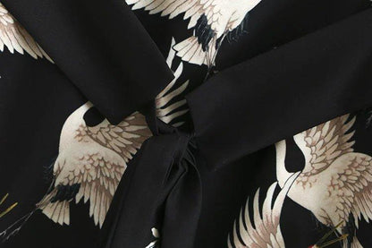 Summer Red-crowned Crane Ankle Length Pans and Blazer Suits-STYLEGOING