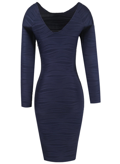 Women Long Sleeves Elastic Sexy Bodycon Dresses
