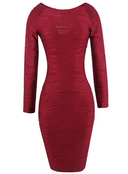 Women Long Sleeves Elastic Sexy Bodycon Dresses