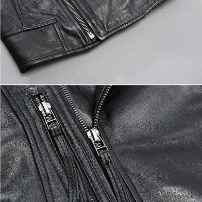 Cool Sheep Skin Motorcycle Short Jackets for Women
