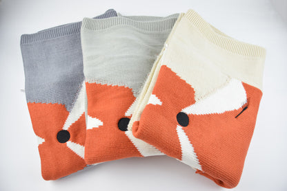 Cute Fox Design Kids Knitted Blankets