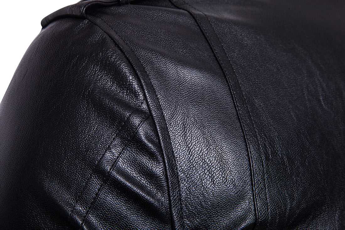 Black PU Leather Motocycle Jackets for Men