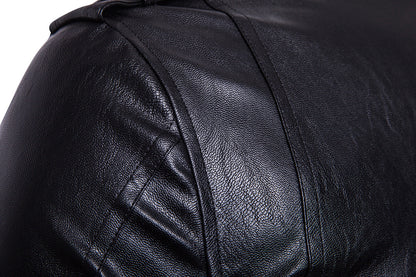Black PU Leather Motocycle Jackets for Men