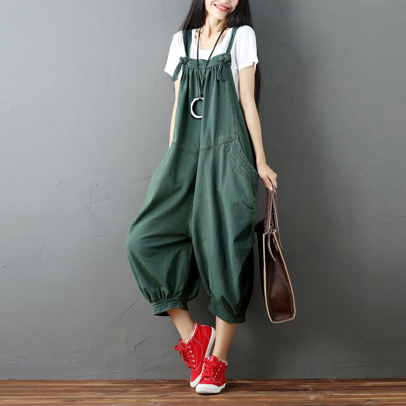 Women Plus Sizes Casual Demin Jumpsuits-STYLEGOING