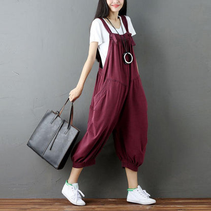 Women Plus Sizes Casual Demin Jumpsuits-STYLEGOING