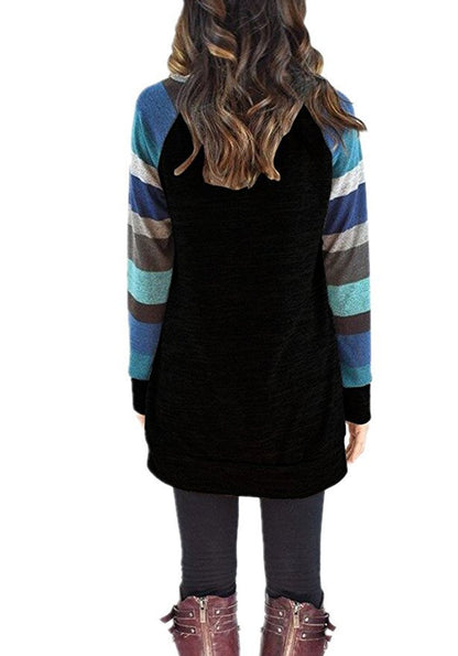 Leisure Striped Long Sleeves T Shirts for Women