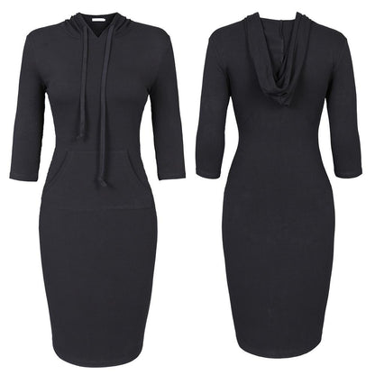 Women Fashion 3/4 Length Sleeves Fall Tight Short Dresses--Free Shipping at meselling99
