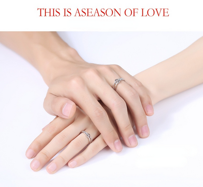 Tie The Knot Love Design Silver Couple Rings
