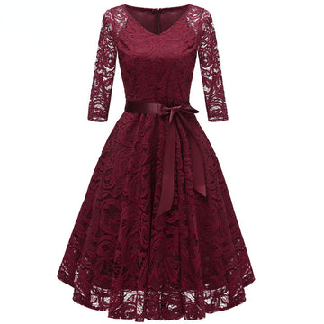Elegant Long Sleeves Lace Dresses