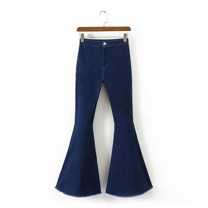 Women Elastic Fall Large Trumpet Jeans-STYLEGOING