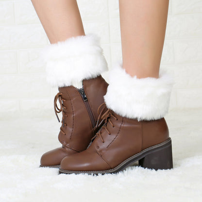 2 Pairs/set Knitted Fur Boot Covers for Women