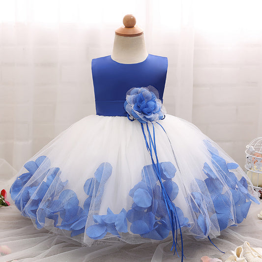 3D Flower Design Girls Princess Ball Gown Dresses