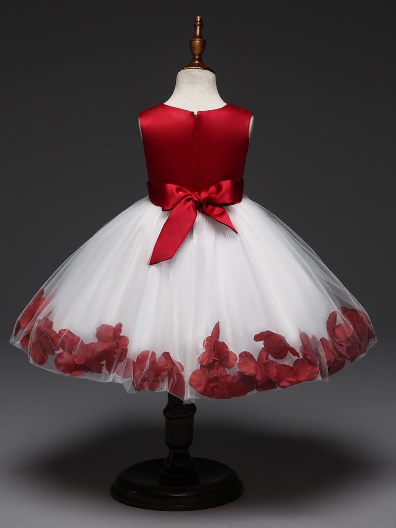 3D Flower Design Girls Princess Ball Gown Dresses