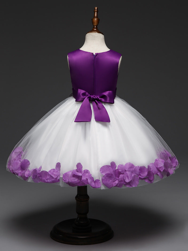 3D Flower Design Girls Princess Ball Gown Dresses