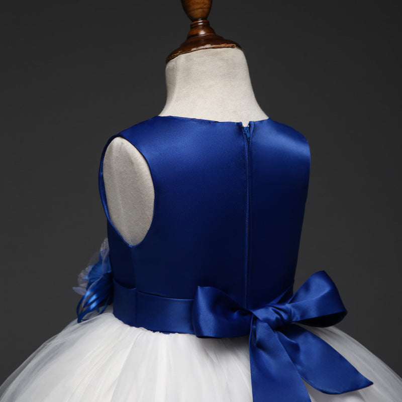 3D Flower Design Girls Princess Ball Gown Dresses