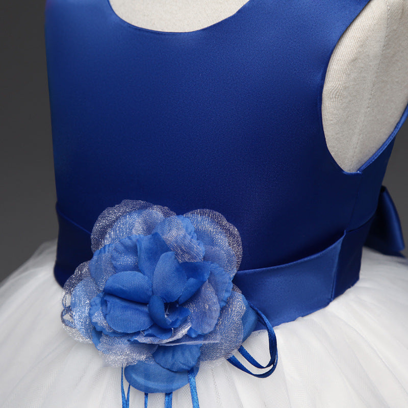 3D Flower Design Girls Princess Ball Gown Dresses