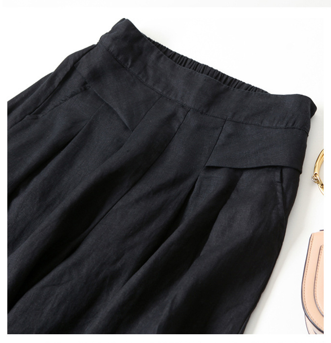 Loose High Waist Linen Pants-STYLEGOING