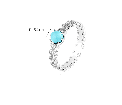 Fashion Waving 925 Sterling Sliver Jade Rings for Women 211
