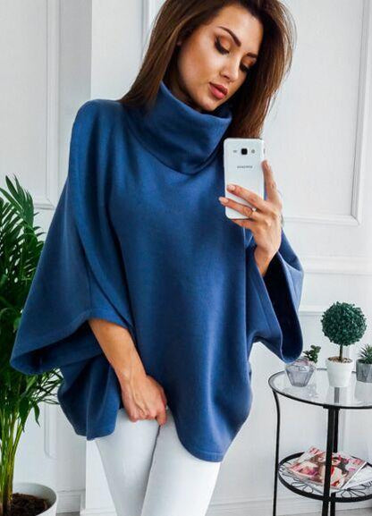 Women High Neck Irregular Fall Cape Hoodies-STYLEGOING