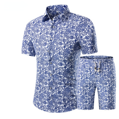 Summer Plus Sizes Short Sleeves T Shirts and Pants Sets for Men