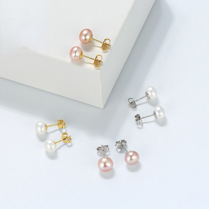 Fresh Water Pearl Sterling Silver Studs for Women