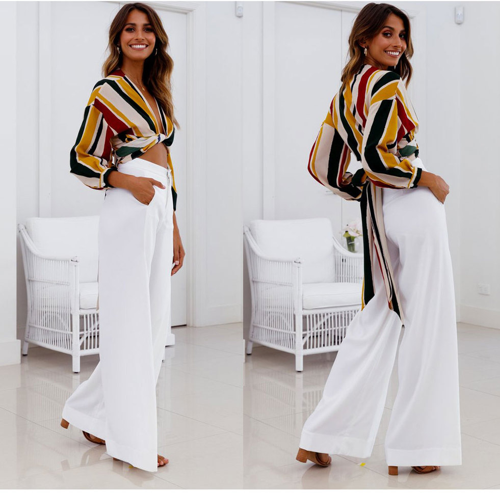 Women High Waist Casual Loose Pants-STYLEGOING