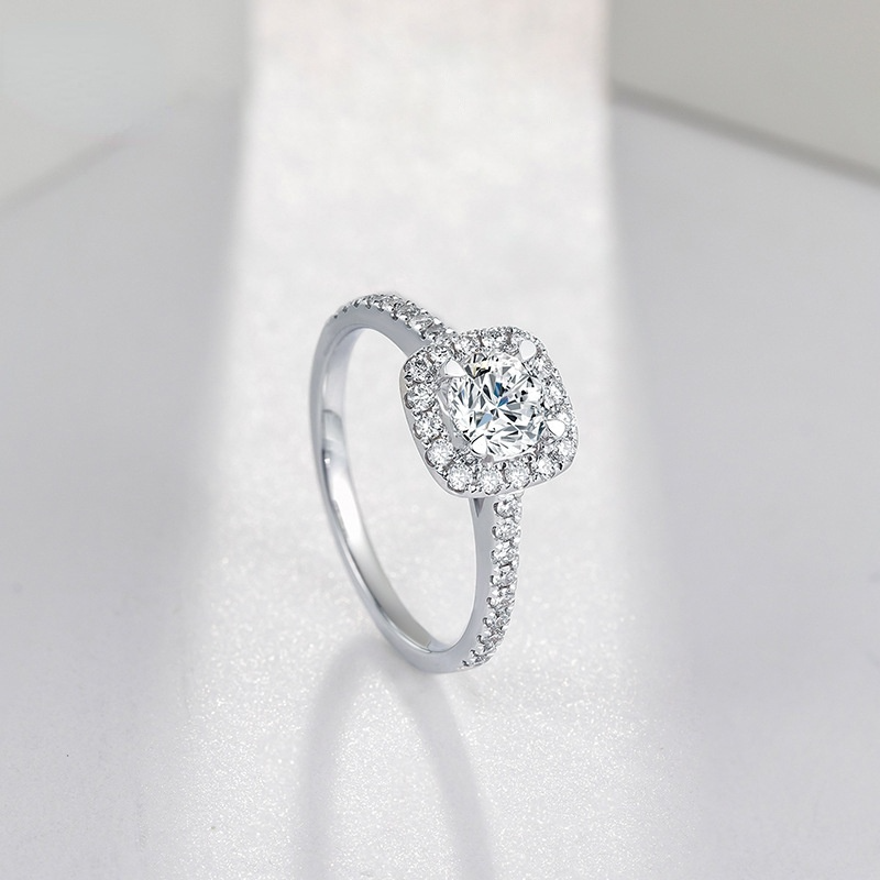 Fashion Square Shaped Sterling Sliver Rings for Women