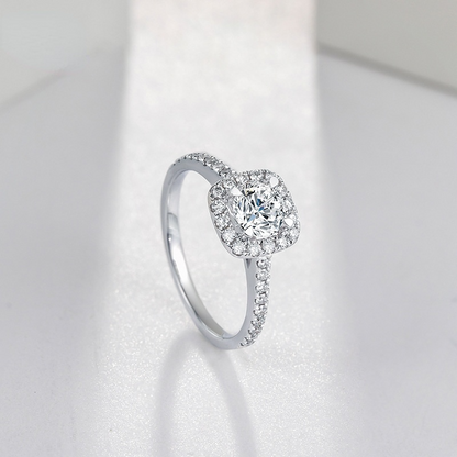 Fashion Square Shaped Sterling Sliver Rings for Women