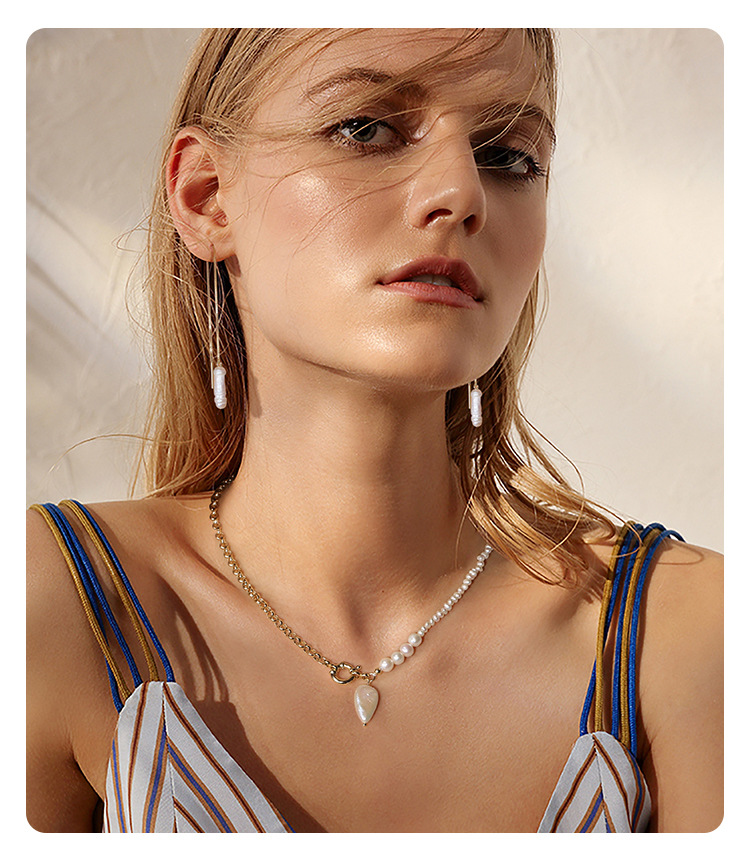 Gold Plated Sterling Sliver Fresh Water Pearl Designed Necklaces