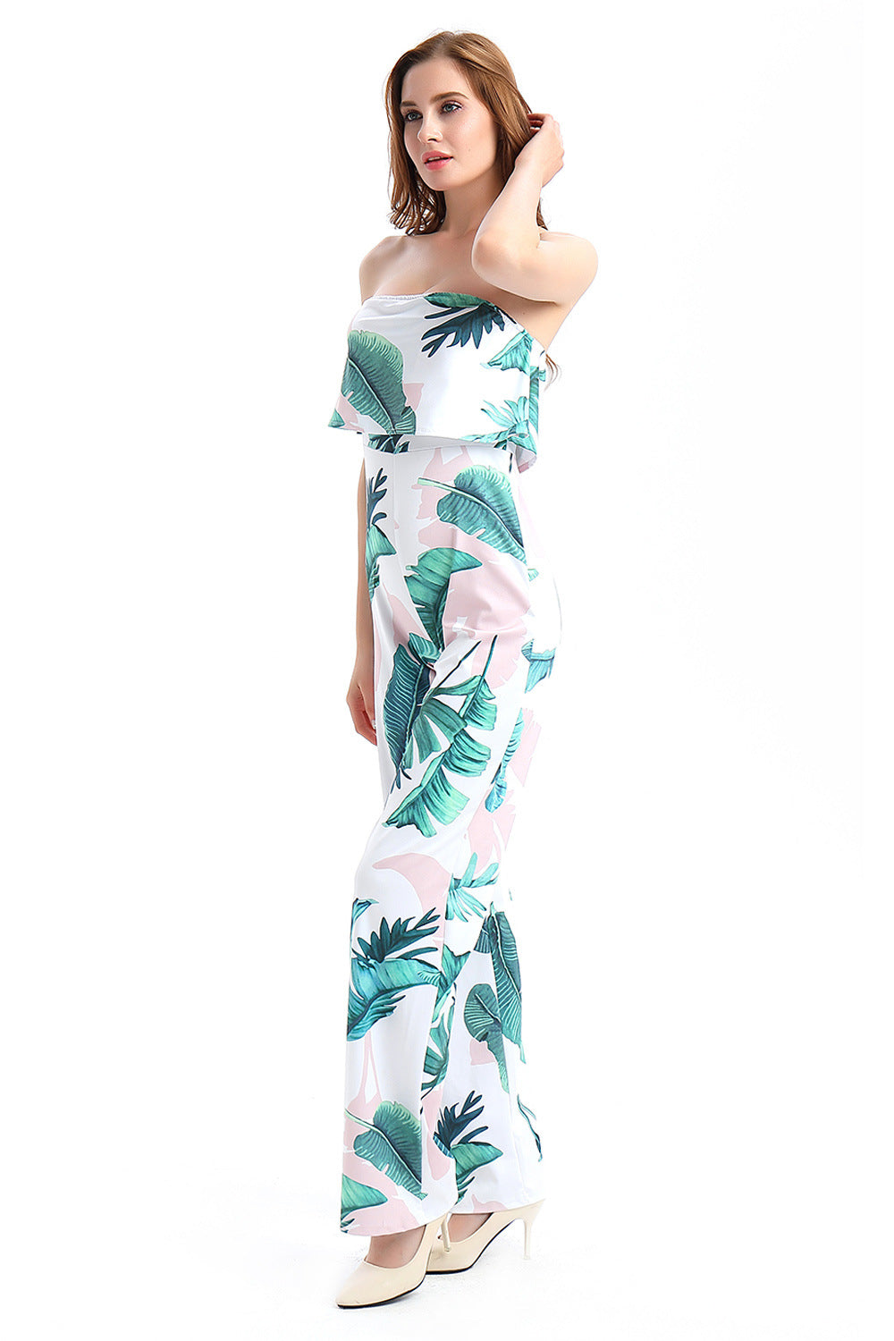 Fashion Off The Shoulder Floral Print Women Jumpsuits